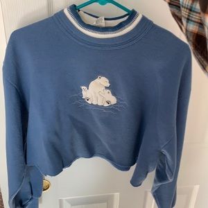 cropped polar bear grandma crewneck